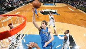 Dirk Nowitzki erzielte gegen die Wolves Season High 26 Punkte