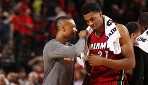 Damian Lillard (l.) und Hassan Whiteside sind die Spieler der Woche