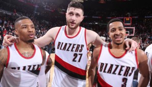 Macht Jusuf Nurkic (M.) das Star-Duo der Blazers zum Dreigestirn?