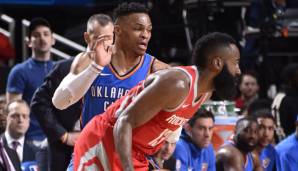 Russell Westbrook gewann das Duell gegen James Harden.