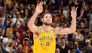 Platz 9: KLAY THOMPSON - 2.284 Dreier in 740 Spielen (Stand: 17. Dezember 2023) - Warriors