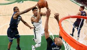 Platz 1: Giannis Antetokounmpo (Milwaukee Bucks, 24,2 Jahre alt) - Stats 18/19: 27,2 Punkte, 12,7 Rebounds