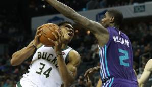 Platz 3: Marvin Williams (Charlotte Hornets) – Der Stretch-Vierer der Hornets war mit 31,7 Punkten überraschend stark gegen Antetokounmpo.