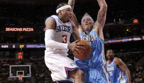 PLATZ 12: Allen Iverson (Sixers, Nuggets, Pistons, Grizzlies) - Seine Crossover sind mindestens genauso legendär wie sein Style abseits des Courts. High-Volume-Scorer, der die Liga vier Mal in Sachen Scoring anführte.