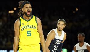 Patty Mills erzielte die letzten zehn Punkte für Australien gegen die USA.