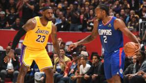 LeBron James und Kawhi Leonard im ersten Duell im Staples Center.