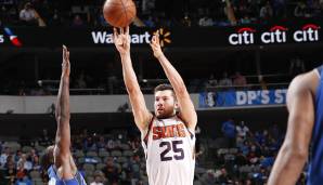 Platz 9: Alec Peters (Phoenix Suns) - 8 Dreier (13 Versuche) am 10. April 2018 gegen die Dallas Mavericks.