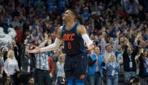 Platz 18: Russell Westbrook (OKC Thunder) im Jahr 2016/17: 30,63 PER (Höchste Auszeichnung: MVP)