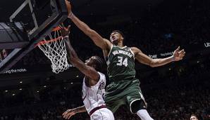 Giannis Antetokounmpo blockte in Toronto 3 Würfe.