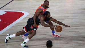 Die Rivalen Chris Paul (o.) und James Harden duellieren sich in der ersten Playoff-Runde.