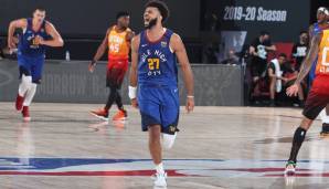 Jamal Murray lieferte sich auch in Spiel 6 der Serie zwischen den Utah Jazz und den Denver Nuggets ein packendes Duell mit Donovan Mitchell (Hintergrund).