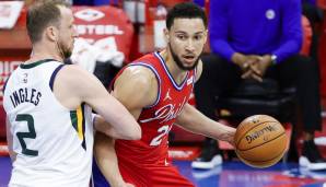 Platz 9: BEN SIMMONS (Philadelphia 76ers) - Gehalt 20/21: 30,6 Mio. Dollar - Stats 20/21: 15,7 Punkte, 7,8 Rebounds und 7,4 Assists bei 55,7 Prozent FG