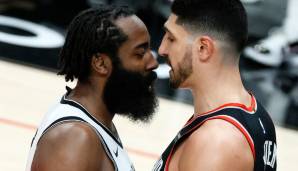 James Harden und Enes Kanter gerieten im Spiel aneinander.