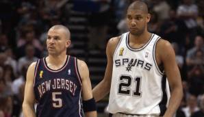 2001/02 - Platz 1: TIM DUNCAN (Spurs, 954), Platz 2: JASON KIDD (Nets, 897)