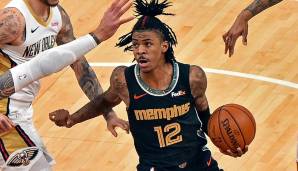 Platz 15: JA MORANT (Memphis Grizzlies) | Alter: 21,6 | Position: PG | Stats 20/21: 19,0 Punkte, 3,4 Rebounds und 7,5 Assists bei 44,2 Prozent FG und 25,4 Prozent Dreier in 31,5 Minuten (39 Spiele)