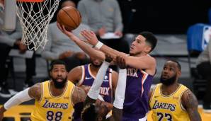 Platz 8: DEVIN BOOKER (Phoenix Suns) | Alter: 24,4 | Position: SG | Stats 20/21: 25,9 Punkte, 4,1 Rebounds und 4,6 Assists bei 49,8 Prozent FG und 36,7 Prozent Dreier in 33,9 Minuten (45 Spiele)