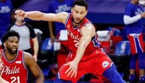 Platz 7: BEN SIMMONS (Philadelphia 76ers) | Alter: 24,7 | Position: PG | Stats 20/21: 15,2 Punkte, 7,9 Rebounds und 7,2 Assists bei 54,4 Prozent FG in 33,4 Minuten (42 Spiele)