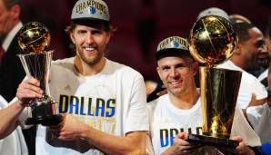 Jason Kidd (r.) soll offenbar der neue Head Coach bei den Dallas Mavericks werden. 2011 gewann er gemeinsam mit Dirk Nowitzki den Titel für die Mavs.