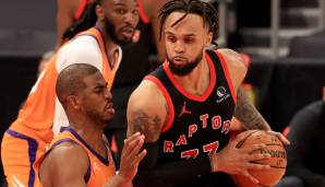 Platz 20: GARY TRENT JR. | Team: Toronto Raptors | Alter: 22 | Status: Restricted Free Agent | Gehalt 20/21: 1,6 Mio. | Stats 20/21: 15,3 Punkte und 2,6 Rebounds bei 40,8 Prozent FG und 38,5 Prozent Dreier in 31,1 Minuten (58 Spiele)