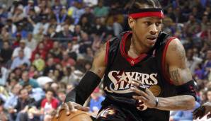 ALLEN IVERSON | NBA-Draft: 1. Pick 1996 | Saisons in der NBA: 14 (Sixers, Nuggets, Pistons, Grizzlies) | Statistiken: 26,7 Punkte, 3,7 Rebounds und 6,2 Assists bei 42,5 Prozent aus dem Feld und 31,3 Prozent von Downtown (914 Spiele)