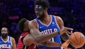 Joel Embiid gab mit einer Maske sein Comeback in Spiel 3 gegen Miami.