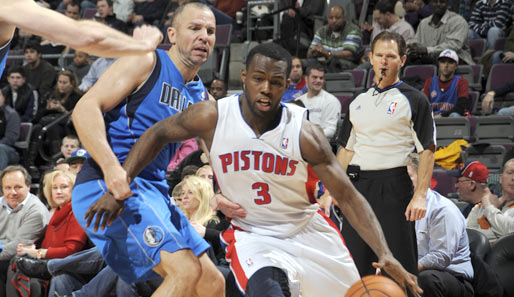 Detroit-Pistons-Guard Rodney Stuckey bei einem seiner zahlreichen Züge zum Korb