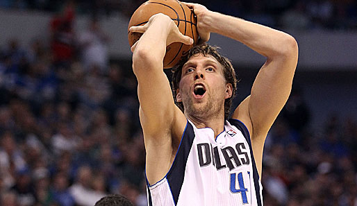 Dirk Nowitzki punktete zwar wieder mal kräftig, war dabei aber aus dem Feld wenig treffsicher