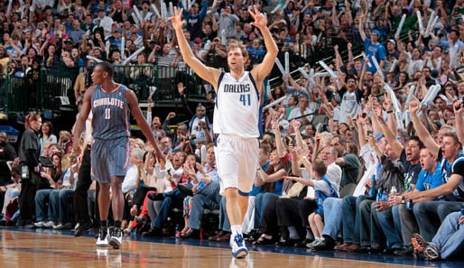 Dirk Nowitzki holte mit den Mavericks gegen Charlotte einen höchst unspektakulären Sieg