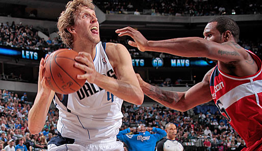 Dirk Nowitzki war beim Sieg der Dallas Mavericks gegen die Washington Wizards Topscorer