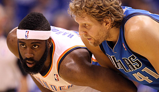 Nowitzki zog mit den Mavs in den letzten Playoffs gegen Hardens Thunder den Kürzeren