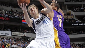 Dirk Nowitzki musste nur in wenigen Szenen mit Gegenwehr der Lakers rechnen