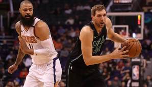 Dirk Nowitzki im Match-Up mit Tyson Chandler von de Phoenix Suns