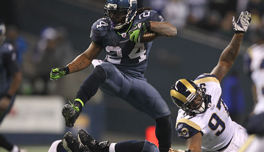 Marshawn Lynch war nicht zu halten und knackte erneut die 100-Yard-Rushing-Marke