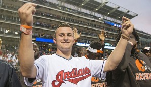 Johnny Manziel bei einem Spiel der Cleveland Indians