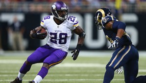 Adrian Peterson (l.) war 2007 an siebter Stelle von den Vikings gedraftet worden