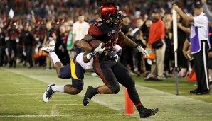 7. Donnel Pumphrey, San Diego State. Angesichts seiner schmalen Statur wird Pumphrey nie ein 3-Down-Back sein, zudem fehlt ihm die Top-Geschwindigkeit. Aber: Enorme Produktion im College, unglaublich beweglich, blitzartige Füße, extrem schwer zu greifen