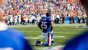 Aufseiten der Bills machte Shady McCoy mit einer besonderen Form des Protests auf sich Aufmerksam. Er machte sich teilweise während der Hymne mit Stretching-Übungen warm