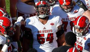 Will Richardson, OT, North Carolina State. Bedenken abseits des Platzes spielen bei Richardson eine große Rolle, davon abgesehen aber könnte er ein interessanter Right-Tackle-Kandidat sein. Solide Fußarbeit, gute Physis.