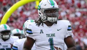 Ade Aruna, Edge, Tulane. Spielte 3-4-End im College, fühlt sich als Outside Linebacker in einer 3-4 aber wohler. Noch sehr roh, physisch aber bringt er viel mit.