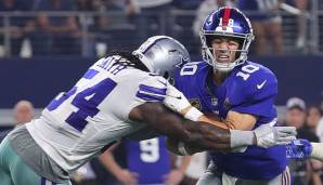 Die Dallas Cowboys haben Eli Manning sechsmal zu Boden gerissen.