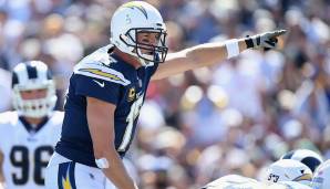 6. Philip Rivers, Chargers: Fliegt teilweise etwas unter dem Radar, aber Rivers hatte einen tollen Saisonstart und ist aus sauberer Pocket mitunter herausragend. Gegen den Blitz muss er sich wieder steigern.