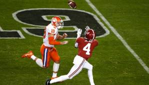 Jarrett Jeudy (Wide Receiver, Alabama): Gilt nicht nur wegen der Alabama-Verbindung für einige als der nächste Julio Jones. Legte in der letzten Saison 1315 Yards, 14 Touchdowns und 19,3 (!) Yards pro Catch auf.