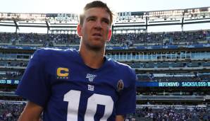 VERLIERER: Eli Manning, QB, Giants. Bis auf einen Garbage-Time-Touchdown hat Manning mal wieder nicht viel zum Spiel der Giants beigetragen. Im Gegenteil: Er warf auch noch zwei Interceptions. Wann darf Jones ran?