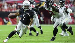 Kyler Murray, QB, Cardinals. Hatte in der Vorwoche sein bis dato bestes NFL-Spiel - und legte gegen Atlanta nochmals nach. Mehrere fantastische Deep Balls, in der Summe 340 Yards, 3 TDs, 0 Picks. Diese Zahlen haben seit 1950 erst 5 Rookies aufgelegt.