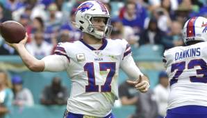 GEWINNER: Josh Allen, QB, Bills. Allen alleine sorgte für mehr Punkte als die komplette Truppe der Dolphins. Er warf 3 Touchdown-Pässe und lief zu einem weiteren. In der Form ist er nur schwer zu verteidigen.