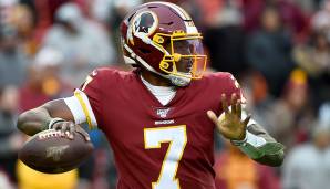 28. Dwayne Haskins, Redskins. Wir stehen hier nach 3 Starts natürlich ganz am Anfang. Hat einige positive Ansätze gezeigt, vor allem in seinem Pocket-Verhalten; hat natürlich was Reads, Entscheidungen und Accuracy angeht noch einen weiten Weg vor sich.