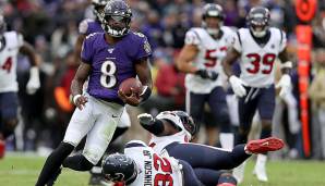 1. Lamar Jackson, Ravens. Kein QB ist aktuell einzigartiger oder gefährlicher; gibt seiner Offense allein als Runner mehr als diverse Starting-QBs ihrer Offense als Passer. Und als Passer ist er selbst deutlich verbessert, sicherer und viel konstanter.