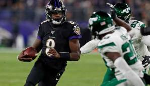 Lamar Jackson hat mehr Rushing Yards in einer Saison auf dem Konto als jemals ein Quarterback vor ihm.