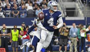 8. Dak Prescott, Dallas Cowboys: Hatte 2019 seine beste Saison. Großartig vertikal, guter On-the-Move-Passer, hat sich insgesamt deutlich stabilisiert. Helfen die Umstände? Absolut. Aber Prescott macht diese Umstände inzwischen auch konstant besser.