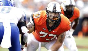 24. PITTSBURGH - TEVEN JENKINS, OT, OKLAHOMA STATE. Center, Tackle, Running Back - eine dieser Positionen vermute ich hier. Jenkins ist ein Riese mit sehr gutem Tape über drei Jahre. Hat in seiner gesamten College-Karriere 32 QB-Pressures zugelassen.